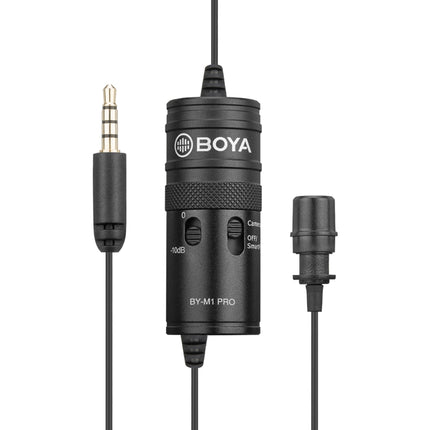 BOYA BY-M1 PRO Universal 3.5mm Plug Omni-directional Lavalier Microphone, Cable Length: 6m (Black)-garmade.com