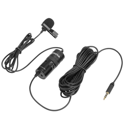 BOYA BY-M1 PRO Universal 3.5mm Plug Omni-directional Lavalier Microphone, Cable Length: 6m (Black)-garmade.com