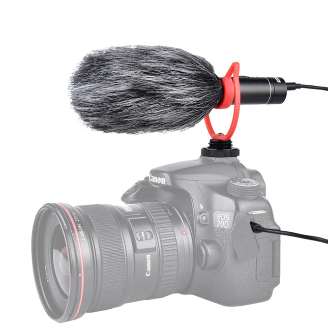 YELANGU MIC015 Professional Interview Condenser Video Shotgun Microphone with 3.5mm Audio Cable for DSLR & DV Camcorder (Black)-garmade.com