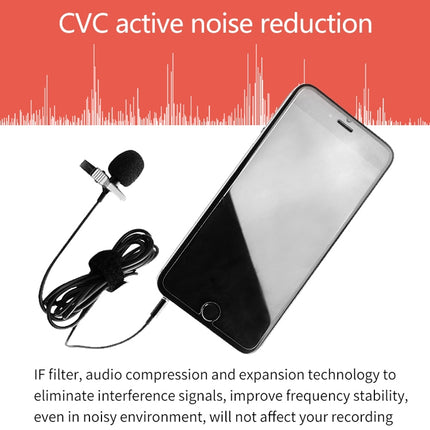 YICHUANG YC-LM10II 8 Pin Port Intelligent Noise Reduction Condenser Lavalier Microphone, Cable Length: 1.5m-garmade.com