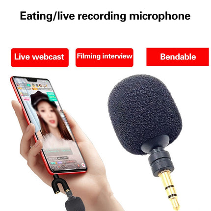 MK-5 Stereo 3.5mm Gold Plated Plug Live Mobile Phone Tablet Laptop Mini Bend Microphone-garmade.com