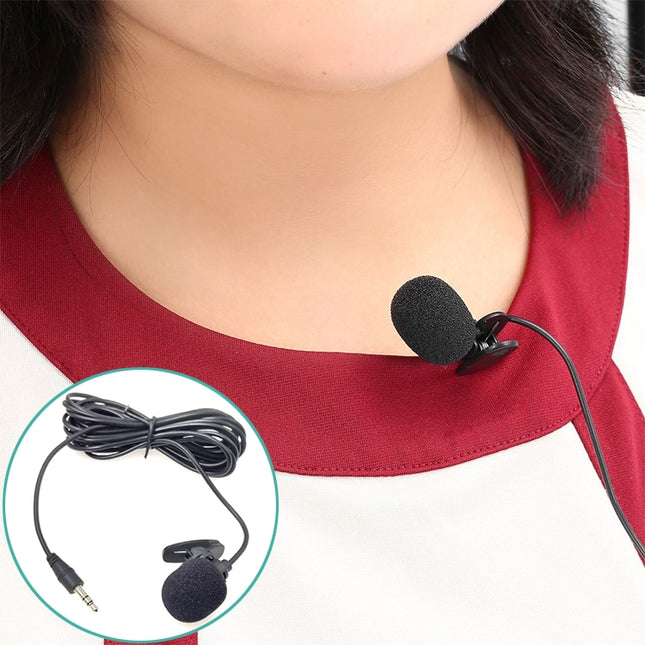 ZJ002MR Stereo 3.5mm Straight Plug Car Sun Visor Wireless Interpreter Tour Guide Megaphone Lavalier Wired Microphone, Length: 3m-garmade.com