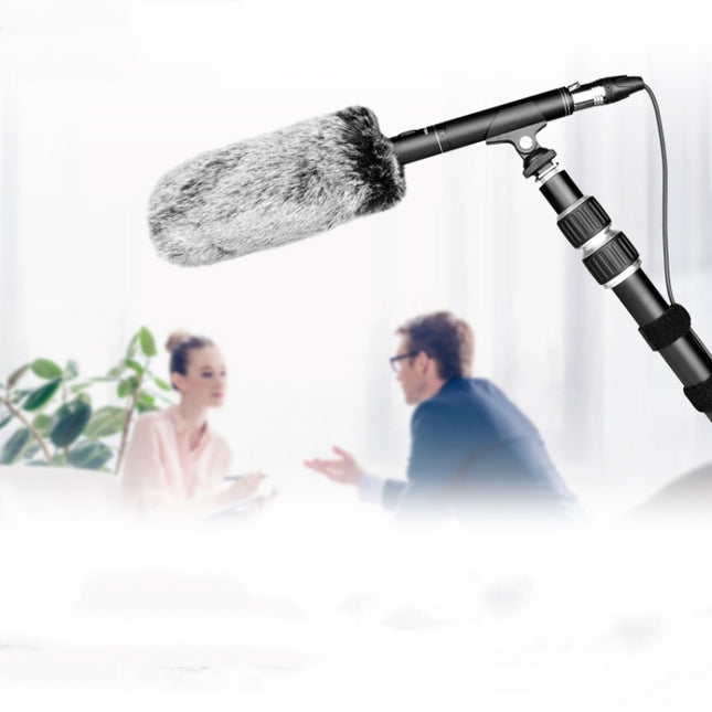 YELANGU YLG9933A MIC07 Professional Interview Condenser Video Shotgun Microphone with 6.5mm Audio Adapter & 3.5mm RXL Audio Cable(Black)-garmade.com