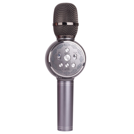K2 Bluetooth 5.0 Karaoke Live Colorful Lights Wireless Bluetooth Microphone (Grey)-garmade.com