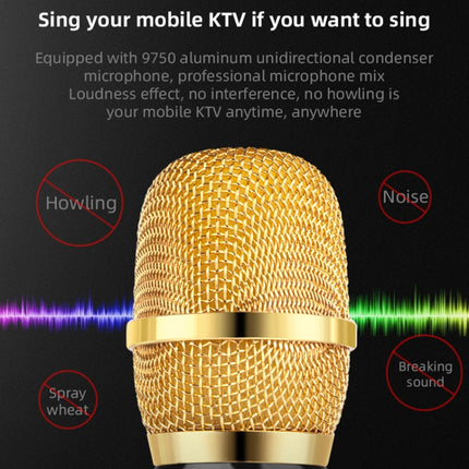 K3 Bluetooth 5.0 Karaoke Live Stereo Sound Wireless Bluetooth Condenser Microphone (Red)-garmade.com