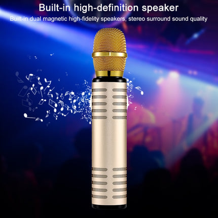 K6 Bluetooth 4.2 Karaoke Live Stereo Sound Wireless Bluetooth Condenser Microphone (Rose Gold)-garmade.com