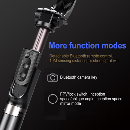 H202 Handheld Gimbal Stabilizer Foldable 3 in 1 Bluetooth Remote Selfie Stick Tripod Stand for Smart Phone, Dual-Key Control-garmade.com