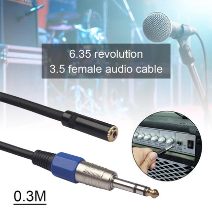 3094MF-03 6.35mm Male to 3.5mm Female Audio Cable, Length: 0.3m-garmade.com