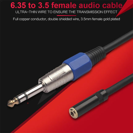 3094MF-03 6.35mm Male to 3.5mm Female Audio Cable, Length: 0.3m-garmade.com