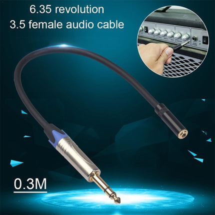 TC203NF03 6.35mm Male to 3.5mm Female Audio Cable, Length: 0.3m-garmade.com