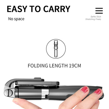 L02 100cm Multi-function Adjustable Bluetooth Self-timer Pole Tripod Selfie Stick (Black)-garmade.com