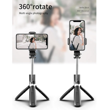 L02 100cm Multi-function Adjustable Bluetooth Self-timer Pole Tripod Selfie Stick (Black)-garmade.com