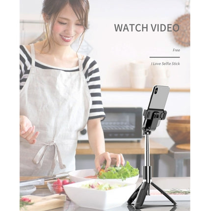L02 100cm Multi-function Adjustable Bluetooth Self-timer Pole Tripod Selfie Stick (White)-garmade.com