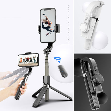 L08 Adjustable Gimbal Stabilize Bluetooth Self-timer Pole Tripod Selfie Stick (Black)-garmade.com