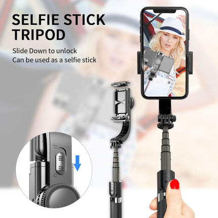 L08 Adjustable Gimbal Stabilize Bluetooth Self-timer Pole Tripod Selfie Stick (White)-garmade.com
