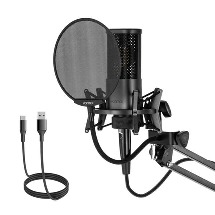 Yanmai X2 Active Noise Reduction Cardioid Pointing Capacitive Recording Microphone Set with Blowout Net & Cantilever Bracket & 1.7m 3.5mm Interface Cable-garmade.com