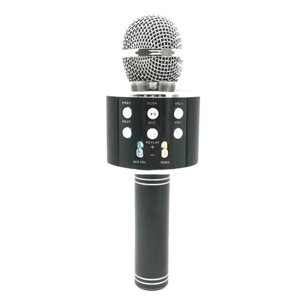 WS-858 Metal High Sound Quality Handheld KTV Karaoke Recording Bluetooth Wireless Microphone, for Notebook, PC, Speaker, Headphone, iPad, iPhone, Galaxy, Huawei, Xiaomi, LG, HTC and Other Smart Phones(Black)-garmade.com