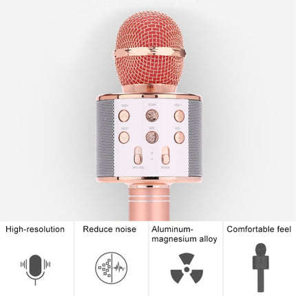 WS-858 Metal High Sound Quality Handheld KTV Karaoke Recording Bluetooth Wireless Microphone, for Notebook, PC, Speaker, Headphone, iPad, iPhone, Galaxy, Huawei, Xiaomi, LG, HTC and Other Smart Phones(Pink)-garmade.com