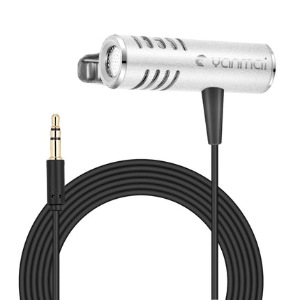 Yanmai R933 Professional Clip-on Lapel Mic Lavalier Omni-directional Double Condenser Microphone Silver, For Live Broadcast, Show, KTV, etc-garmade.com
