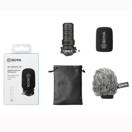 BOYA BY-DM100-OP For DJI OSMO Pocket Camera Dedicated Digital Condenser Microphone (Black)-garmade.com