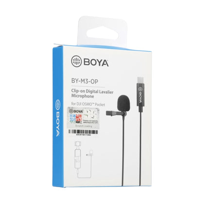 BOYA BY-M3-OP Professional Clip-On Digital Broadcast Condenser Microphone for DJI OSMO Pocket-garmade.com