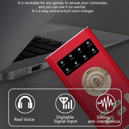 RK-C19 Live Broadcast Audio Headset Microphone Webcast Entertainment Streamer Sound Card for Phone, Computer PC(Red)-garmade.com