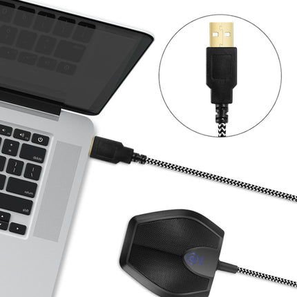 Yanmai G11 Meeting USB Computer Desktop Microphone Omnidirectional Condenser Mic Microphone, Compatible with PC / Mac for Live Broadcast, Show, KTV, etc.(Black)-garmade.com
