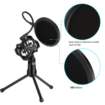 Yanmai PS-2 Recording Microphone Studio Wind Screen Pop Filter Mic Mask Shield, For Studio Recording, Live Broadcast, Live Show, KTV, Online Chat, etc(Black)-garmade.com