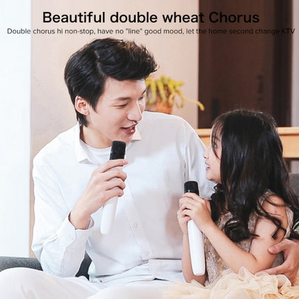 1 Pair Pure Wheat U7 PRO Wireless Karaoke Microphone(White)-garmade.com