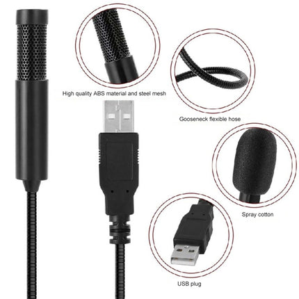 Yanmai SF-558 Mini Professional USB Studio Stereo Condenser Recording Microphone, Cable Length: 15cm (Black)-garmade.com