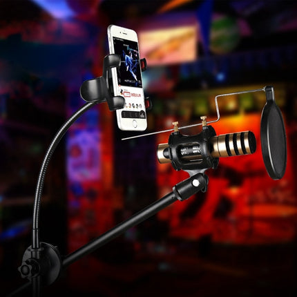 RODD NB-108 Karaoke Phone Microphone Tripod Scissor Arm Stand Holder, For Studio Recording, Live Broadcast, Live Show, KTV, etc.-garmade.com
