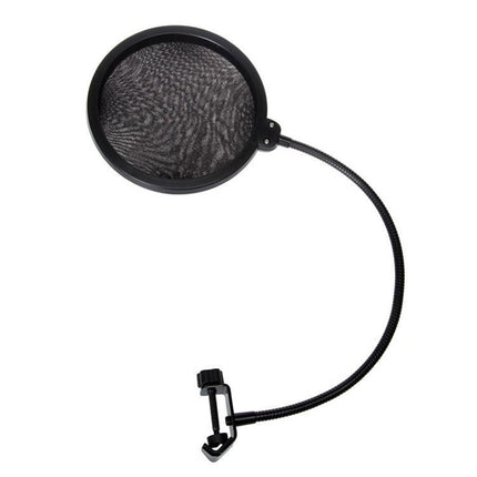 Double-layer Recording Microphone Studio Wind Screen Pop Filter Mask Shield with Clip Stabilizing Arm, For Studio Recording, Live Broadcast, Live Show, KTV, etc(Black)-garmade.com