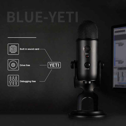 Logitech Blue Yeti USB Condenser Microphone(Blue)-garmade.com
