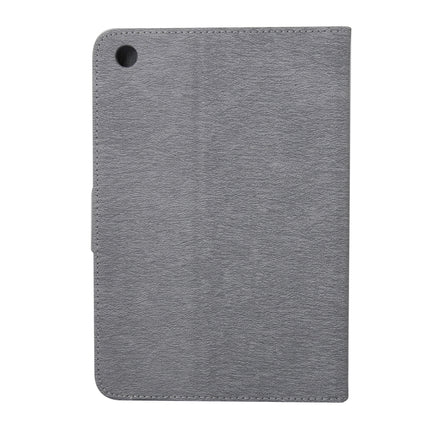 For iPad mini 3 Pressed Flowers Butterfly Pattern Horizontal Flip PU Leather Case with Magnetic Buckle & Holder & Card Slots & Wallet(Grey)-garmade.com