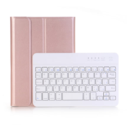 A03 for iPad mini 3 / 2 / 1 Universal Ultra-thin ABS Horizontal Flip Tablet Case + Bluetooth Keyboard(Rose Gold)-garmade.com