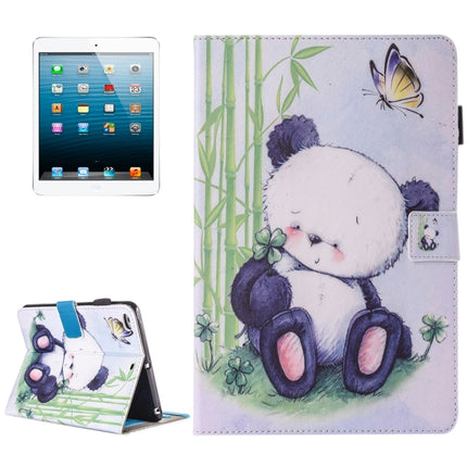 For iPad mini 4 / 3 / 2 / 1 Painting Panda Pattern Horizontal Flip Leather Case with Holder & Wallet & Card Slots & Pen Slot-garmade.com