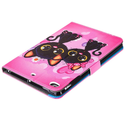 For iPad mini 4 / 3 / 2 / 1 Painting Two Cats Pattern Horizontal Flip Leather Case with Holder & Wallet & Card Slots & Pen Slot-garmade.com