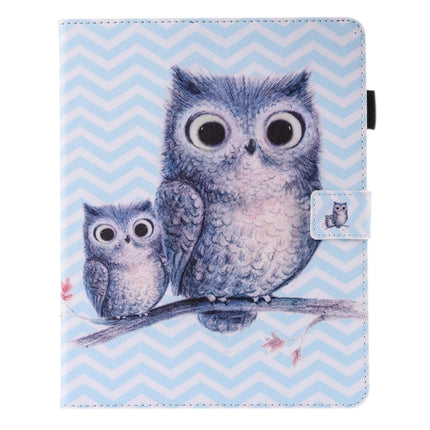 For iPad mini 4 / 3 / 2 / 1 Painting Wave Owl Pattern Horizontal Flip Leather Case with Holder & Wallet & Card Slots & Pen Slot-garmade.com