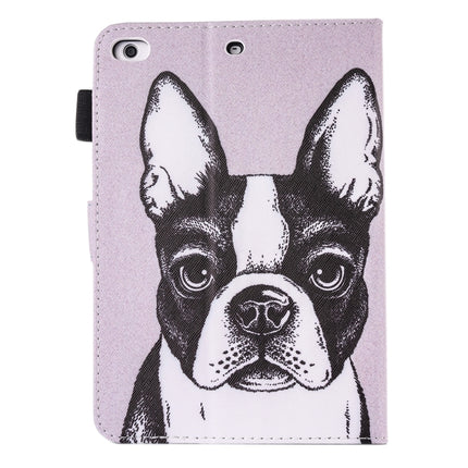 For iPad mini 4 / 3 / 2 / 1 Painting Bulldog Pattern Horizontal Flip Leather Case with Holder & Wallet & Card Slots & Pen Slot-garmade.com