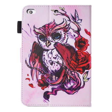For iPad mini 4 / 3 / 2 / 1 Painting Butterfly and Owl Pattern Horizontal Flip Leather Case with Holder & Wallet & Card Slots & Pen Slot-garmade.com