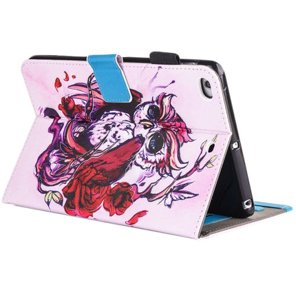 For iPad mini 4 / 3 / 2 / 1 Painting Butterfly and Owl Pattern Horizontal Flip Leather Case with Holder & Wallet & Card Slots & Pen Slot-garmade.com