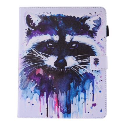 For iPad mini 4 / 3 / 2 / 1 Painting Colorful Raccoon Pattern Horizontal Flip Leather Case with Holder & Wallet & Card Slots & Pen Slot-garmade.com