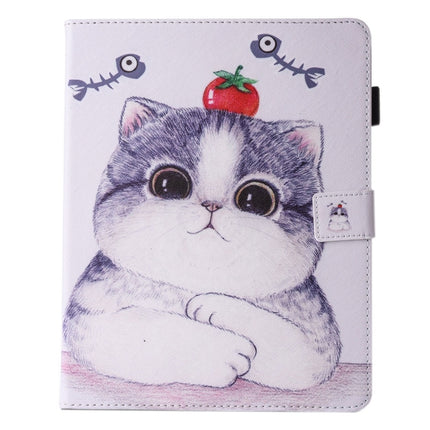 For iPad mini 4 / 3 / 2 / 1 Painting Tomato and Cat Pattern Horizontal Flip Leather Case with Holder & Wallet & Card Slots & Pen Slot-garmade.com