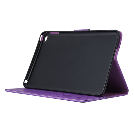 For iPad mini 4 Pressed Flowers Butterfly Pattern Horizontal Flip PU Leather Case with Magnetic Buckle & Holder & Card Slots & Wallet(Purple)-garmade.com