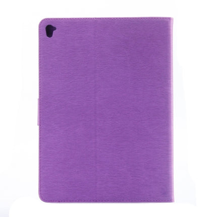 For iPad Pro 9.7inch Pressed Flowers Butterfly Pattern Horizontal Flip PU Leather Case with Magnetic Buckle & Holder & Card Slots & Wallet(Purple)-garmade.com