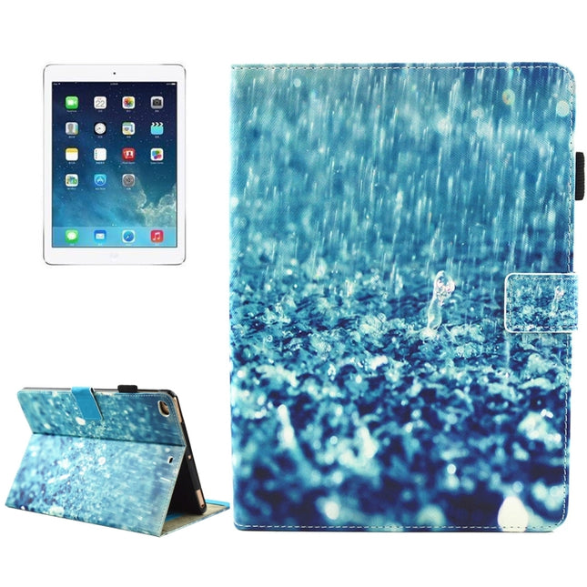 For iPad mini 4 / mini 3 / mini 2 / mini Universal Raindrop Pattern Horizontal Flip Leather Protective Case with Holder & Card Slots & Sleep-garmade.com