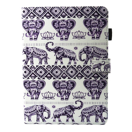 For iPad mini 4 / mini 3 / mini 2 / mini Universal Elephant Lotus Pattern Horizontal Flip Leather Protective Case with Holder & Card Slots & Sleep-garmade.com