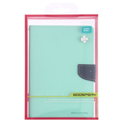 GOOSPERY FANCY DIARY Horizontal Flip Leather Case for iPad Mini (2019), with Holder & Card Slots & Wallet (Mint Green)-garmade.com