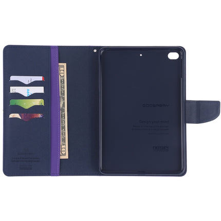 GOOSPERY FANCY DIARY Horizontal Flip Leather Case for iPad Mini (2019), with Holder & Card Slots & Wallet (Purple)-garmade.com