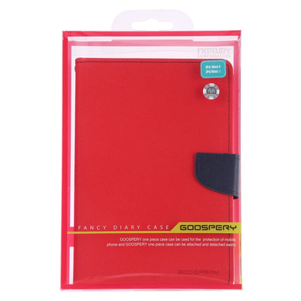 GOOSPERY FANCY DIARY Horizontal Flip Leather Case for iPad Mini (2019), with Holder & Card Slots & Wallet (Red)-garmade.com